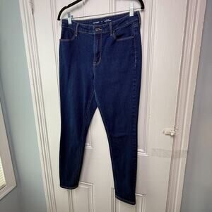 Old Navy Super Skinny Jeans Womens 10 Blue Denim Dark Wash Stretch Zip Fly